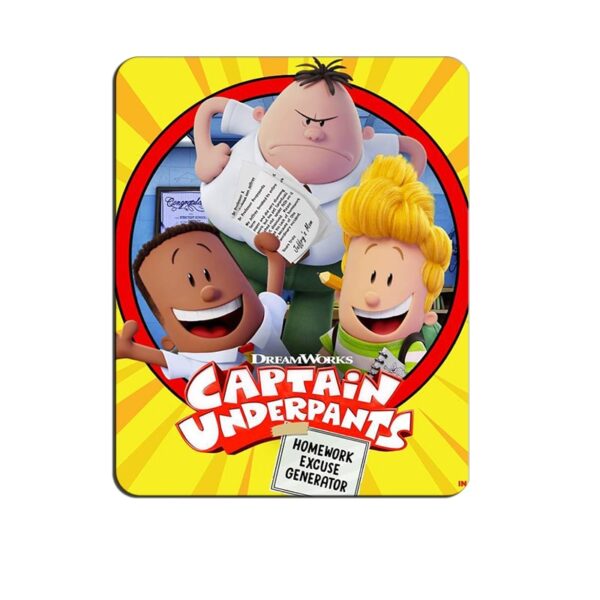 Captain Underpants Mouse Pad Natural Rubber Washable Gift