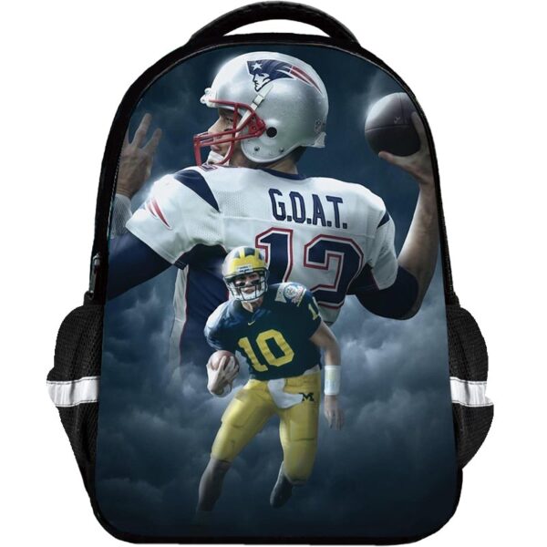 Tom Brady Backpack Kids Youth Student High Capacity Waterproof School Bag Birthday Gifts - Image 23