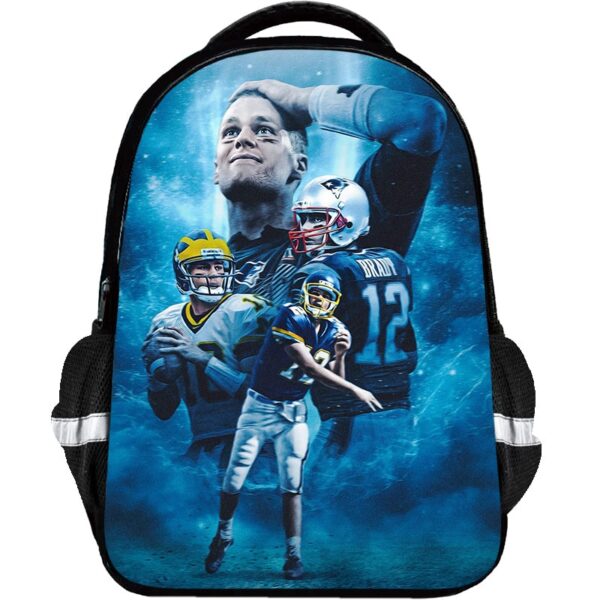 Tom Brady Backpack Kids Youth Student High Capacity Waterproof School Bag Birthday Gifts - Image 25