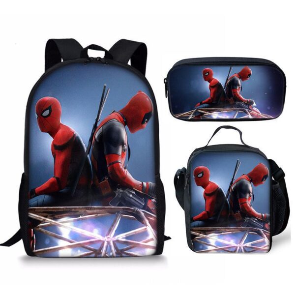 18 Inch Deadpool Backpack School Bag+Lunch Bag+Pencil Bag - Image 18